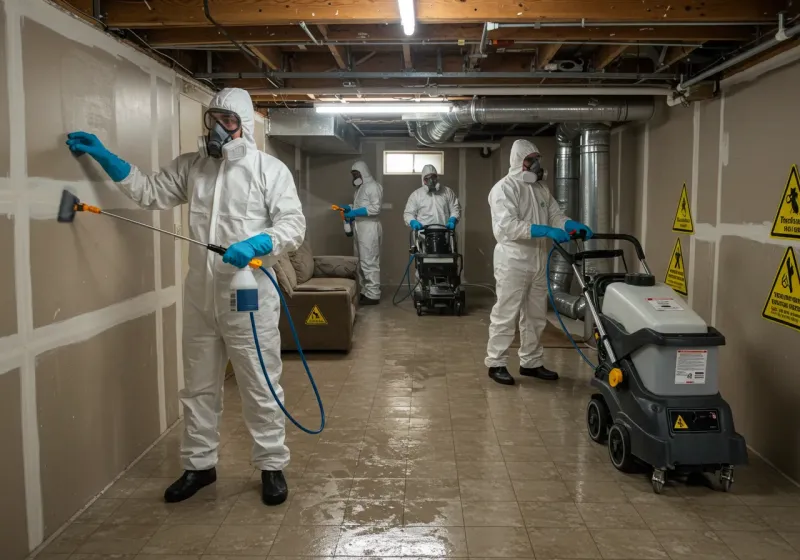 Basement Moisture Removal and Structural Drying process in Ridgeland, MS